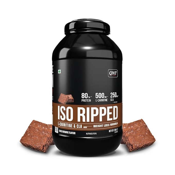QNT ISO Ripped Whey Protein Isolate Powder | With L-Carnitine and CLA | 32g Pure Whey Isolate per Serving | Supports Lean Muscle Growth and Weight Loss |Choco BrownieFlavor, 2 Kg (Copy)