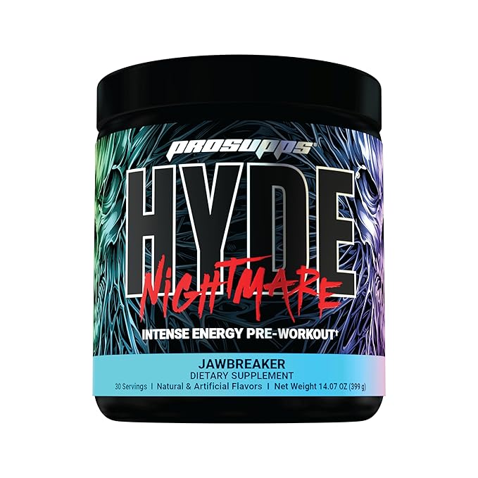 PS PROSUPPS Hyde Nightmare Hydrating Pre Workout Supplement|Energy Drink Powder For Focus &amp;amp;amp; Stamina|Pre Workout For Men, Women|Beta-Alanine, L-Citrulline, Caffeine|399G 30 Servings (Jawbreaker)